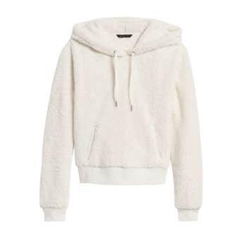 Banana Republic Cropped Sherpa Fleece Hoodie