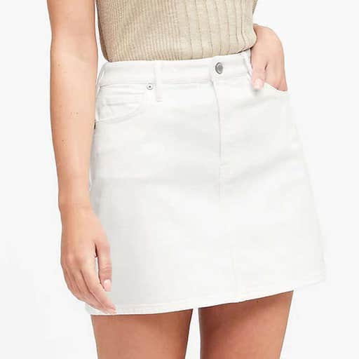 bananarepublic.com, Banana Republic Denim Mini Skirt In White