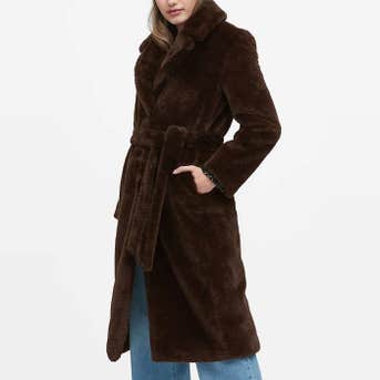 Banana Republic Faux Fur Long Coat