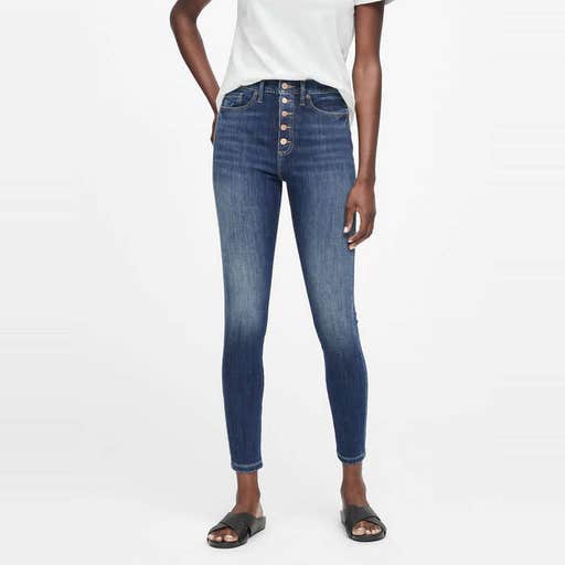 bananarepublic.com, Banana Republic High-Rise Skinny Button Fly Jean
