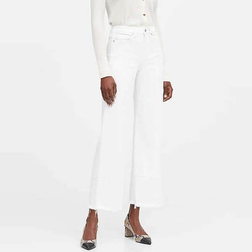 bananarepublic.com, Banana Republic High-Rise Wide-Leg Cropped Jean In White
