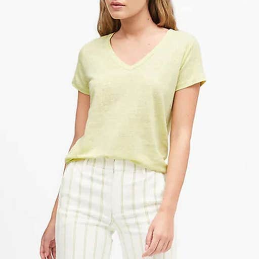 bananarepublic.com, Banana Republic Linen V-Neck T-Shirt