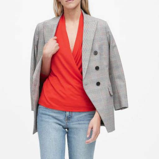 bananarepublic.com, Banana Republic Long Sleeve Threadsoft Wrap Top