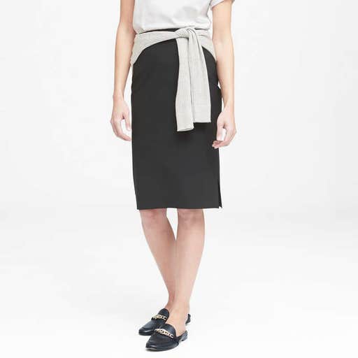 bananarepublic.com, Banana Republic Machine-Washable Italian Wool Blend Pencil Skirt with Side Slit