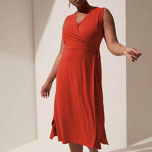 bananarepublic.com, Banana Republic Threadsoft Wrap Midi Dress