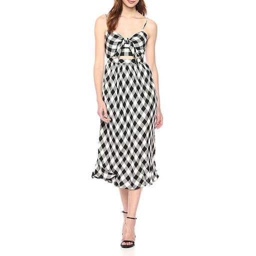 amazon.com, Bardot Cutout Gingham Midi Dress
