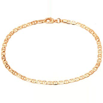 Barzel 18K Gold Plated Flat Marina Link Anklet