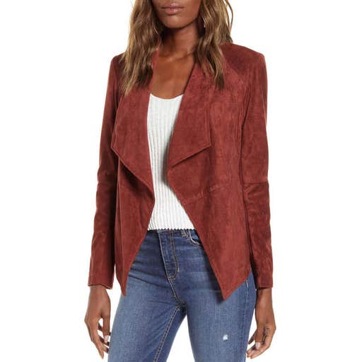 nordstrom.com, BB Dakota Wade Drape Front Suede Jacket