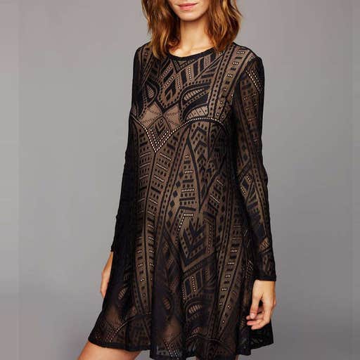 apeainthepod.com, BCBGMAXAZRIA Lace Long Sleeve Maternity Dress