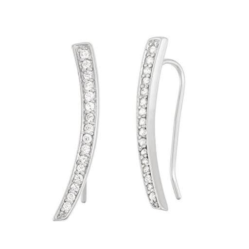 Amazon.com, Beaux Bijoux Sterling Silver CZ Curved Bar Ear Climber Crawler Earrings