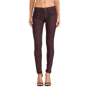 Black Orchid Coated Zipper Skinny