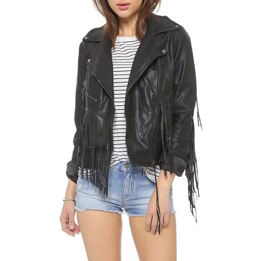 shopbop.com, Blank Denim Vegan Leather Fringe Jacket