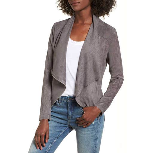 nordstrom.com, BLANKNYC Drape Front Faux Suede Jacket