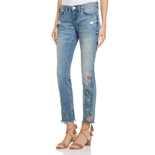 bloomingdales.com, BLANKNYC Embroidered Skinny Ankle Jeans in Wild Child