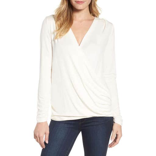 nordstrom.com, Bobeau Faux Wrap Knit Top