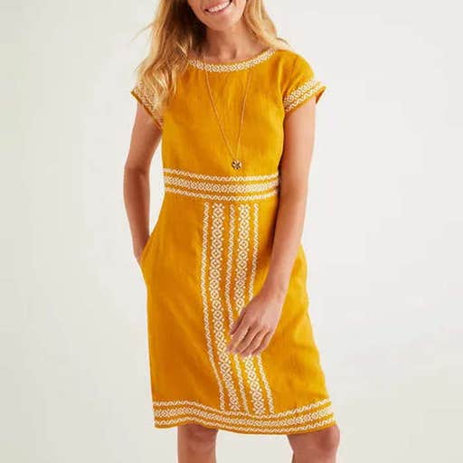 bodenusa.com, Boden Laura Linen Embroidered Dress