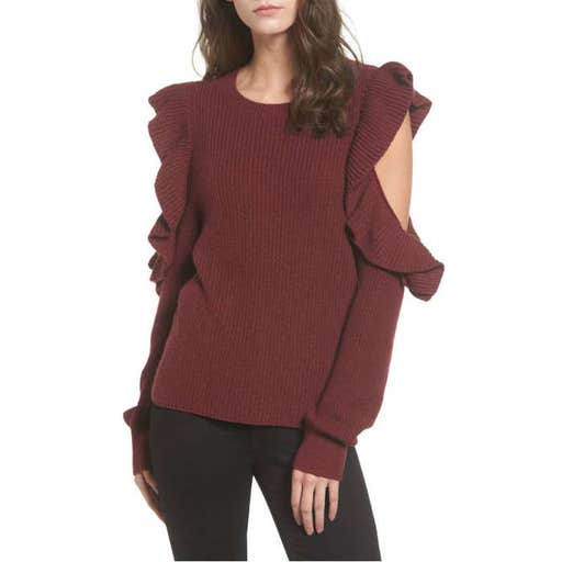 nordstrom.com, BP Ruffle Cold Shoulder Sweater