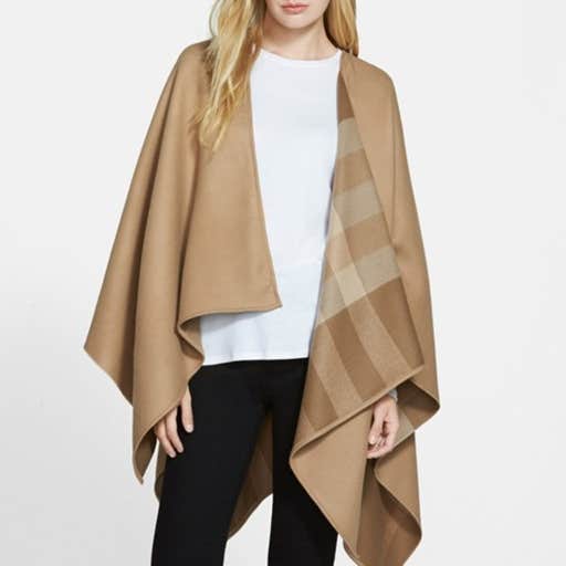 nordstrom.com, Burberry Reversible Merino Wool Ruana
