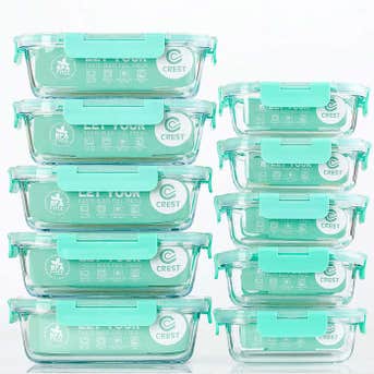 C Crest Glass Food Storage Containers With Lids