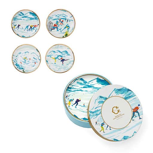 cwonder.com, C. Wonder Snow Day Porcelain Coasters Set and Appetizer Plate Set
