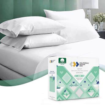 California Design Den 600-Thread-Count 100% Cotton Sheets & Pillowcases Set