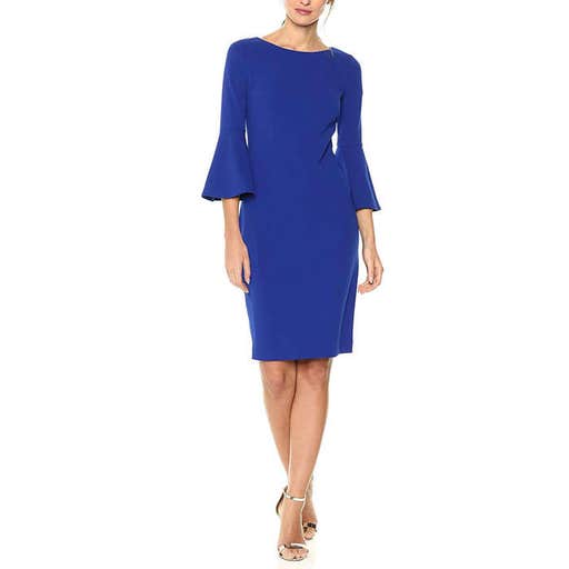 amazon.com, Calvin Klein 3/4-Peplum Sleeve Sheath Dress