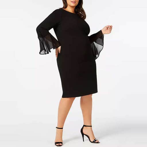 macys.com, Calvin Klein Plus Size Illusion Bell-Sleeve Dress