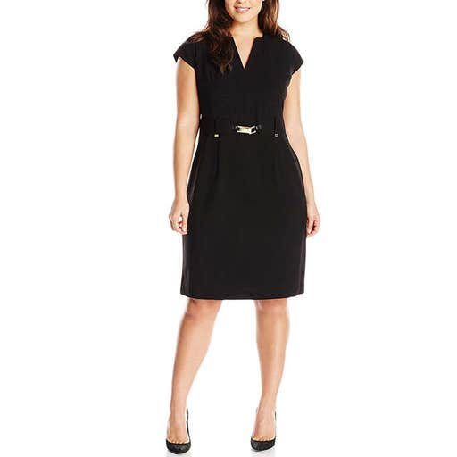 amazon.com, Calvin Klein Plus-Size Shirt Dress with Gold Hardware