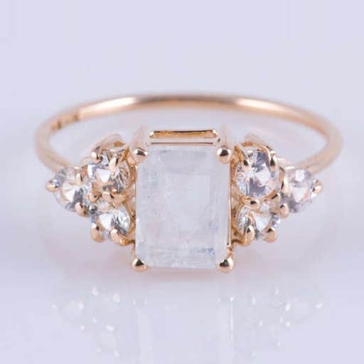 carriedjewels.com, Carried Jewels Rainbow Moonstone & White Sapphire Duchess Ring
