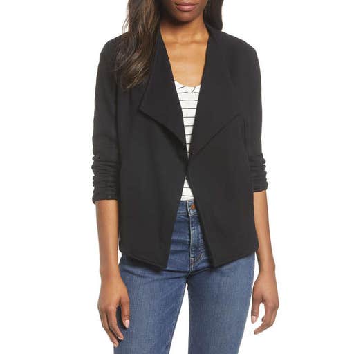 nordstrom.com, Caslon Drape Collar Knit Blazer
