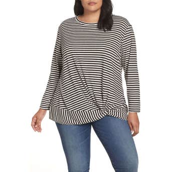 Caslon Knot Front Long Sleeve Tee