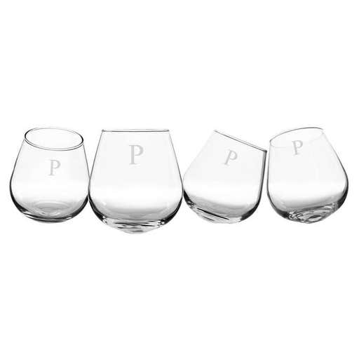 nordstrom.com, Cathy's Concepts Monogram Tipsy Set Of 4 Wine Glasses