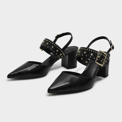 charleskeith.com, Charles & Keith Studded Pointed Slingbacks
