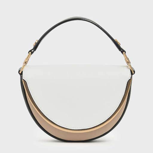 charleskeith.com, Charles & Keith Two-Tone Top Handle Semi-Circle Bag