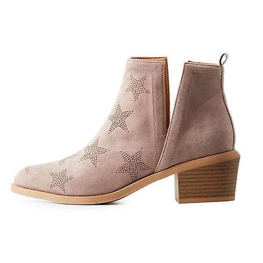 charlotterusse.com, Charlotte Russe Perforated Star Slit Booties