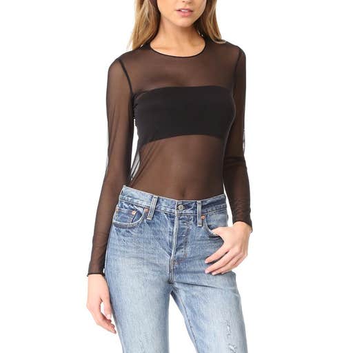 shopbop.com, Commando Chic Mesh Long Sleeve Top