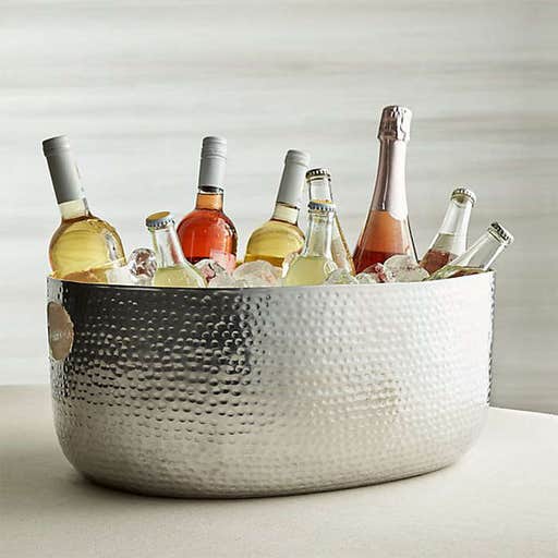 crateandbarrel.com, Crate and Barrel Bash Silver Beverage Tub
