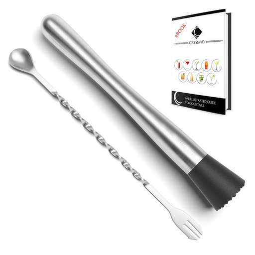 amazon.com, Cresimo 10-Inch Stainless Steel Cocktail Muddler and Mixing Spoon with Cocktail Recipes