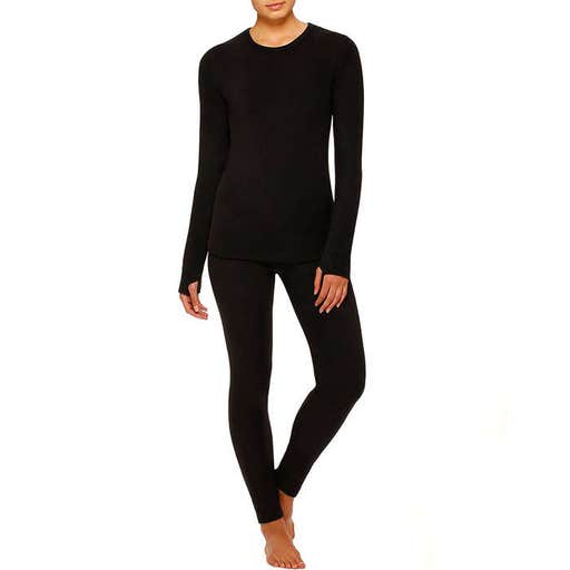amazon.com, Cuddl Duds ClimateRight Stretch Fleece Long Sleeve Crew And Underwear Leggings