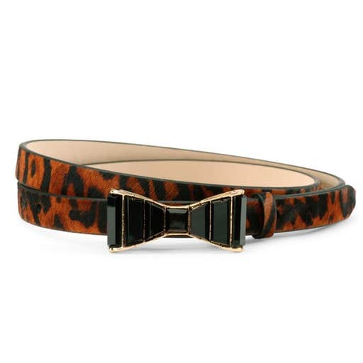cwonder.com, C. Wonder Black Crystal Bow Buckle Skinny Belt