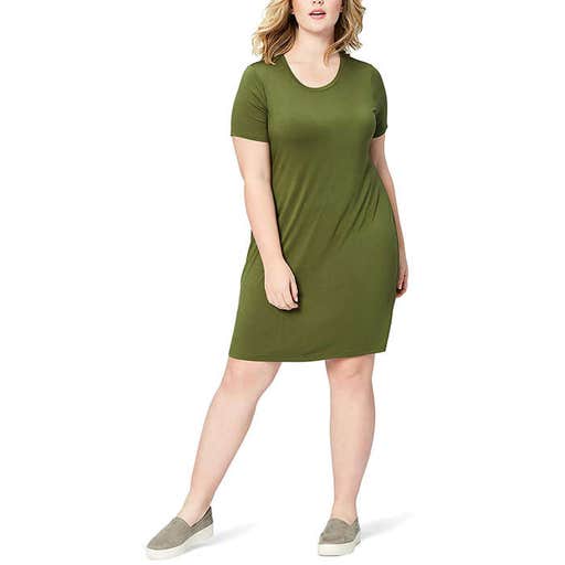 amazon.com, Daily Ritual Jersey Short-Sleeve Scoop Neck T-Shirt Dress