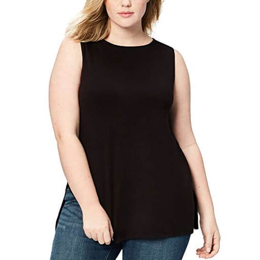 amazon.com, Daily Ritual Plus Size Jersey Sleeveless Shell Top with Side Splits