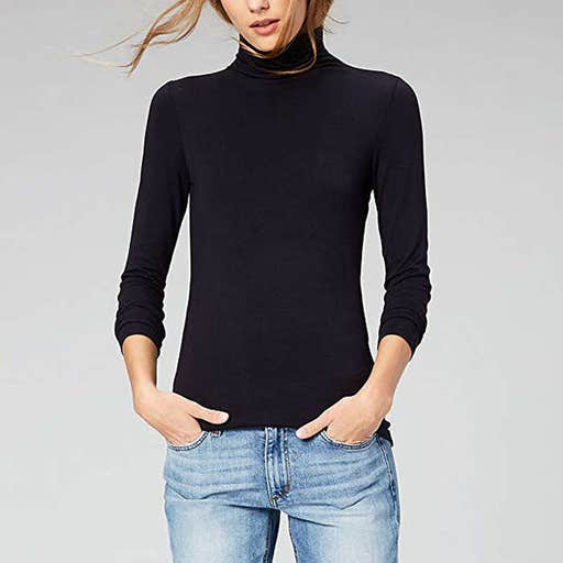 amazon.com, Daily Ritual Rib Knit Long-Sleeve Funnel-Neck Shirt