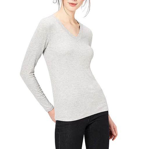 amazon.com, Daily Ritual Rib Knit Long-Sleeve V-Neck Shirt