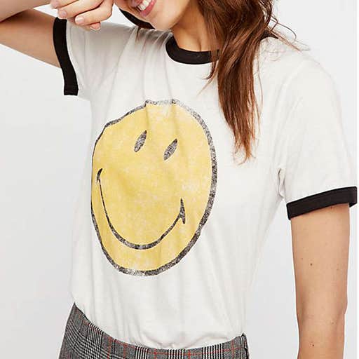 freepeople.com, Daydreamer Smiley Ringer Tee