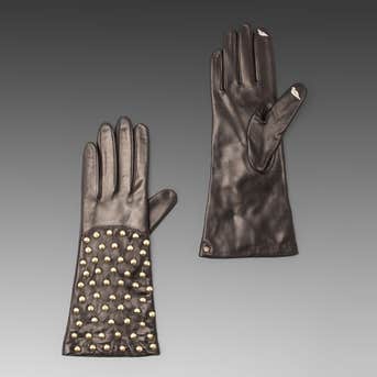 Diane von Furstenberg Round Pyramid Studded Gloves