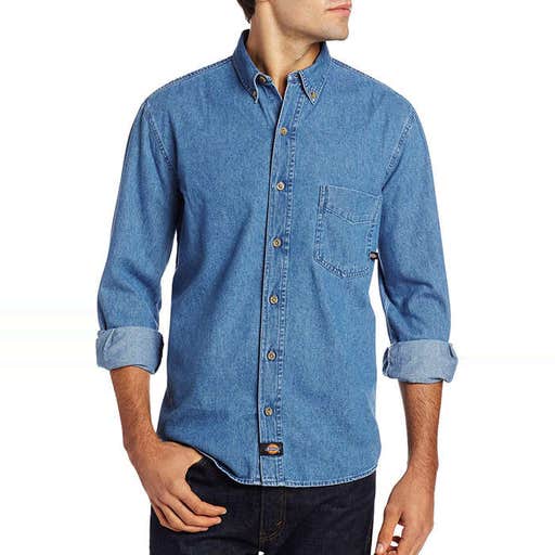 amazon.com, Dickies Long-Sleeve Denim Work Shirt
