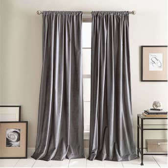 DKNY Modern Slub Velvet Set of 2 Window Panels