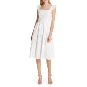 Dolan Emmylou Tiered Eyelet Midi Sundress