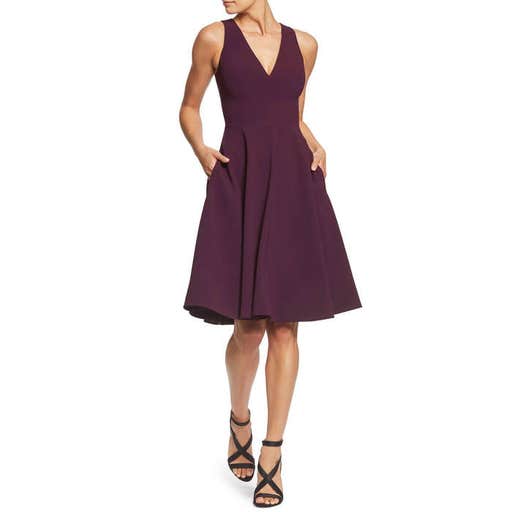 nordstrom.com, Dress the Population Catalina Tea Length Fit & Flare Dress